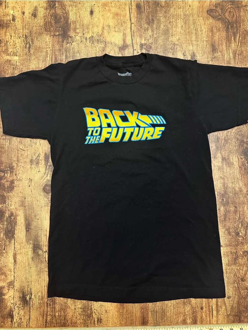 Back to the Future Black Graphic Tee with Yellow/Blue Logo #171